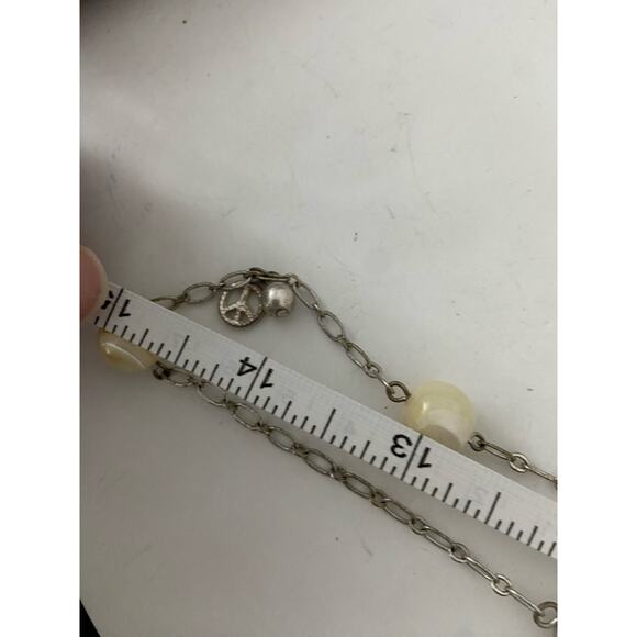 long chain necklace with peace sign charms - Picture 3 of 4